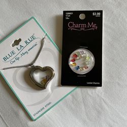 Locket charm necklace + charms 