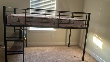 Loft twin metal frame  and mattress