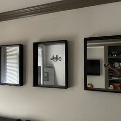 Set Of 3 Framed Mirrors