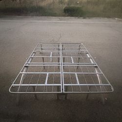 Queen Metal Bed Frame Silver 