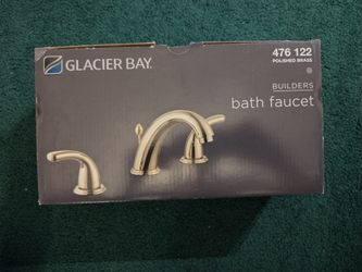 Glacier Bay 8 in. Widespread Double-Handle High-Arc Bathroom Faucet In Polished Brass,. Model 476 122