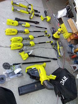 Ryobi  cordless.  Assorted  tools