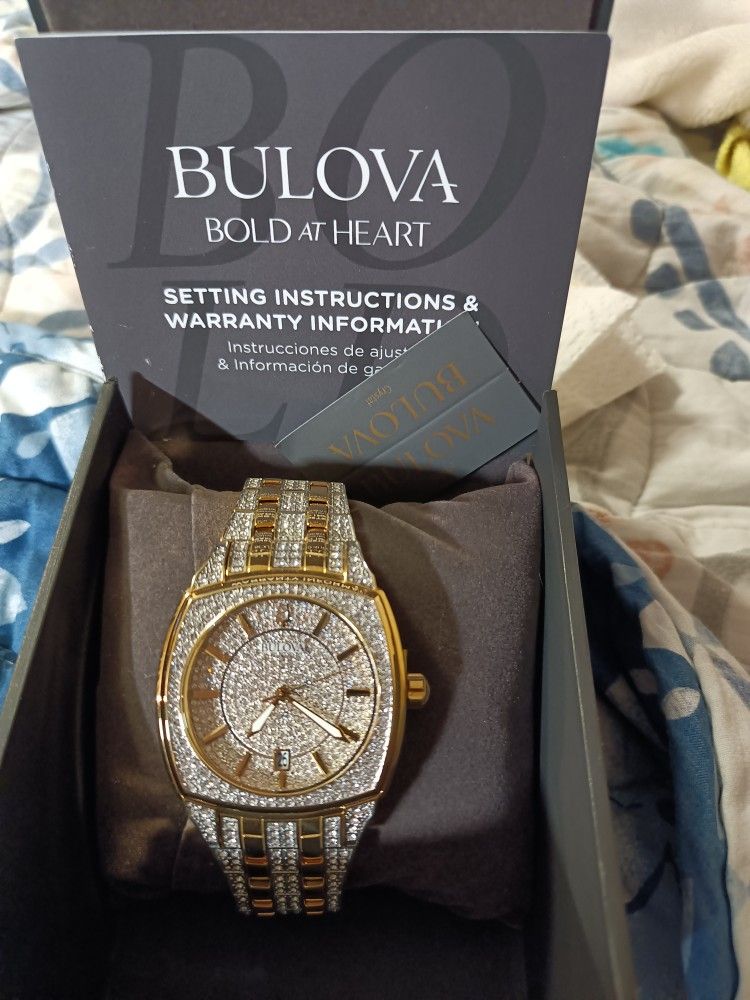 Watch, Bulova Men's Square Face Crystal