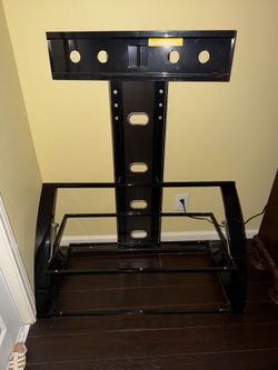Tv stand with glass shelves