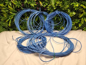 Bulk Blue Cat5e Ethernet Cable Lot – Network Wire | Approx. 6 Coils | Sold As-Is