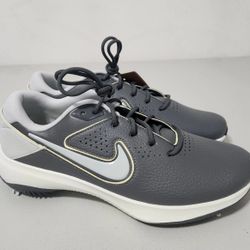 Size 9 Nike Victory Pro 3 Golf Shoes Mens Grey White Cleats Lace New