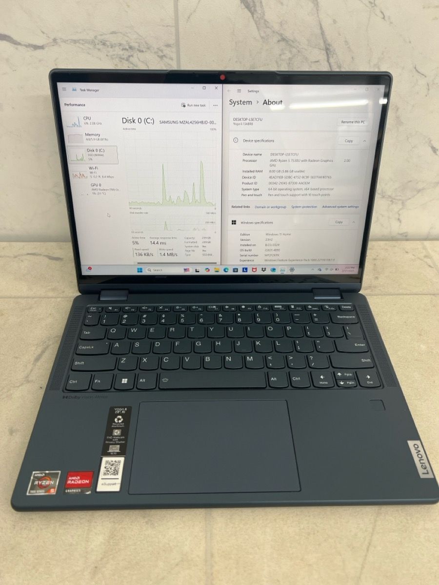 Lenovo Yoga 6 - 2023 - 13.3" Touch - Ryzen 5 7530u - 8GB - 256GB SSD (PO1019129)
