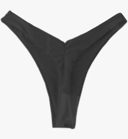 Medium Ruched Back Bikini Bottoms High Cut Bathing Suit Bottoms Cheeky Thong Swimsuit Bottom
