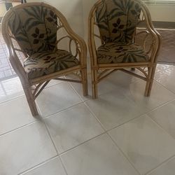 Ratan Chairs with Cushions 