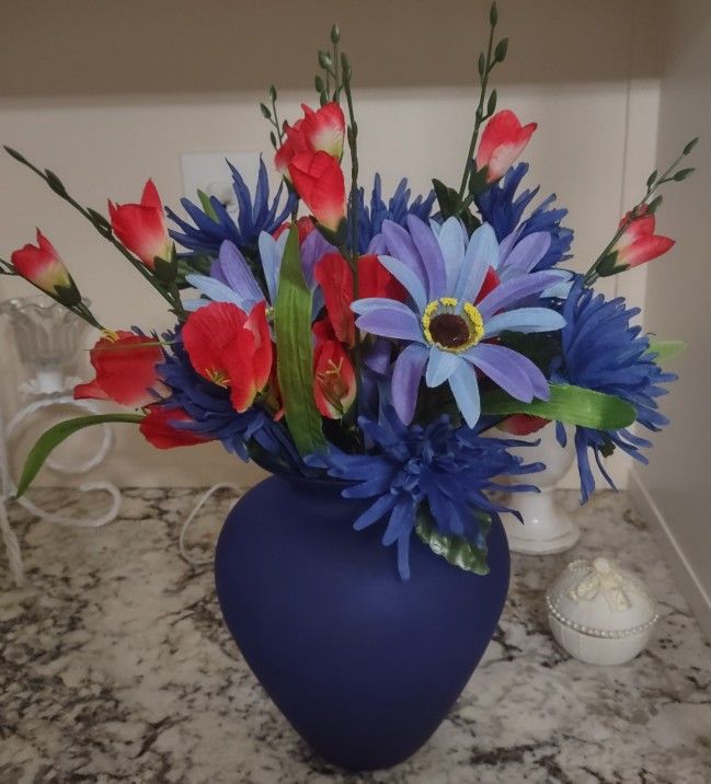 Beautiful Blues Artificial Flower Arrangement