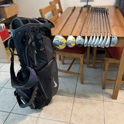 NIKE SLINGSHOT MEN’S GOLF SET+NIKE STAND BAG/DRIVER/WOODS/PUTTER(11CLUBS TOTAL)