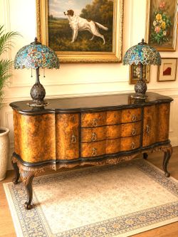 Antique sideboard burl wood buffet
