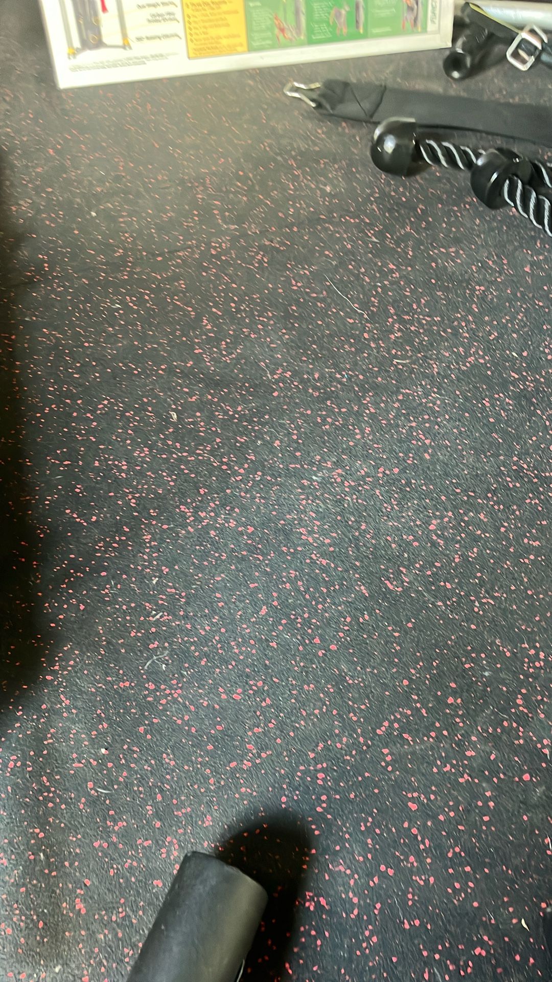 Half inch rolled rubber Red Fleck flooring