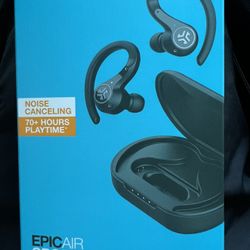 JLab Epic Air Sport ANC 2nd Gen True Wireless Earbuds Black Noise Canceling NEW