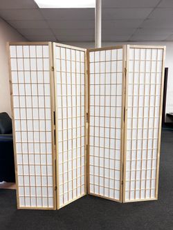 4 Panels Folding Privacy Screen Room Divider