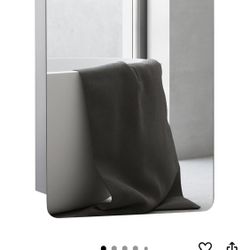 Medicine Cabinet Mirror Sliding Door with 3-Tier Storage Shelf, Stainless Steel, for Living Room 