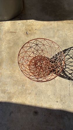 Rose gold copper pedestal bowl fruit basket