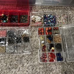 Lot of various jewelry making beads glass plastic metal beads see pics 