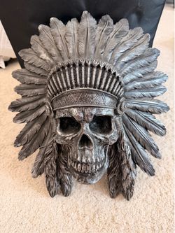 Chief Native Head skull wall decor
