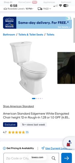 American standard toilet brand new in box