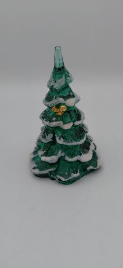 Vintage Fenton Glass Christmas Tree With Original Sticker