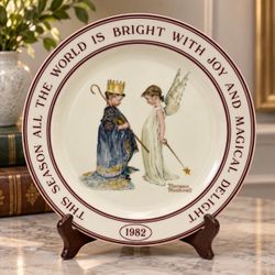 Vintage 1982 Norman Rockwell Christmas Plate Hallmark Vista Alegre Portugal Box