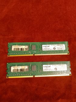 16GB total Crucial 8GB PC3-12800 DDR3-1600MHz