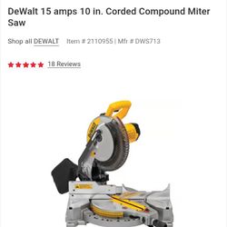 DeWalt 10" Compound Miter Saw 