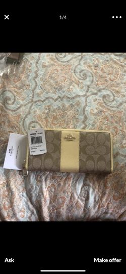 New coach yellow wallet