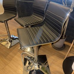 3 Leather Barstools 