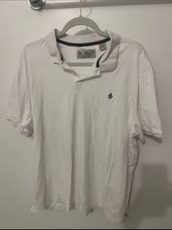 Original Penguin White Polo Shirt with Navy Logo