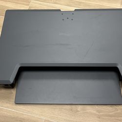 WorkFit-TL, Standing Desk Workstation (black with grey surface)