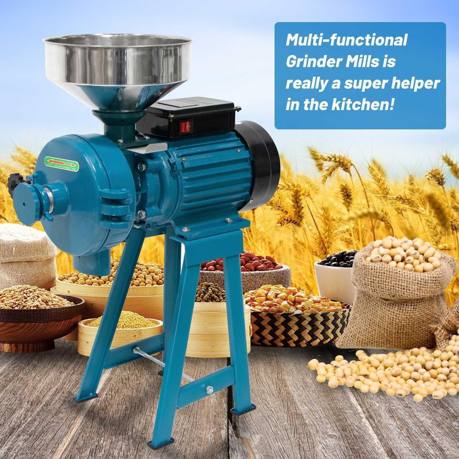 Dry and Wet 3000W 110V Electric Grain Grinder Mill Cereal Rice Wheat Corn Powder Gift