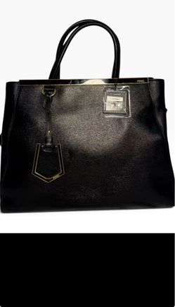 Fendi 2Jours Black Leather Tote Bag