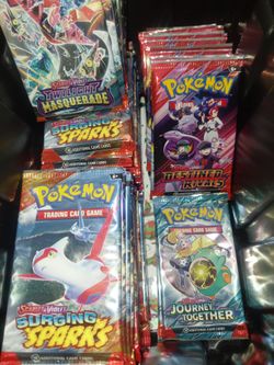 73 booster packs destined/surging/journey/twillight pokemon new sealed tcg