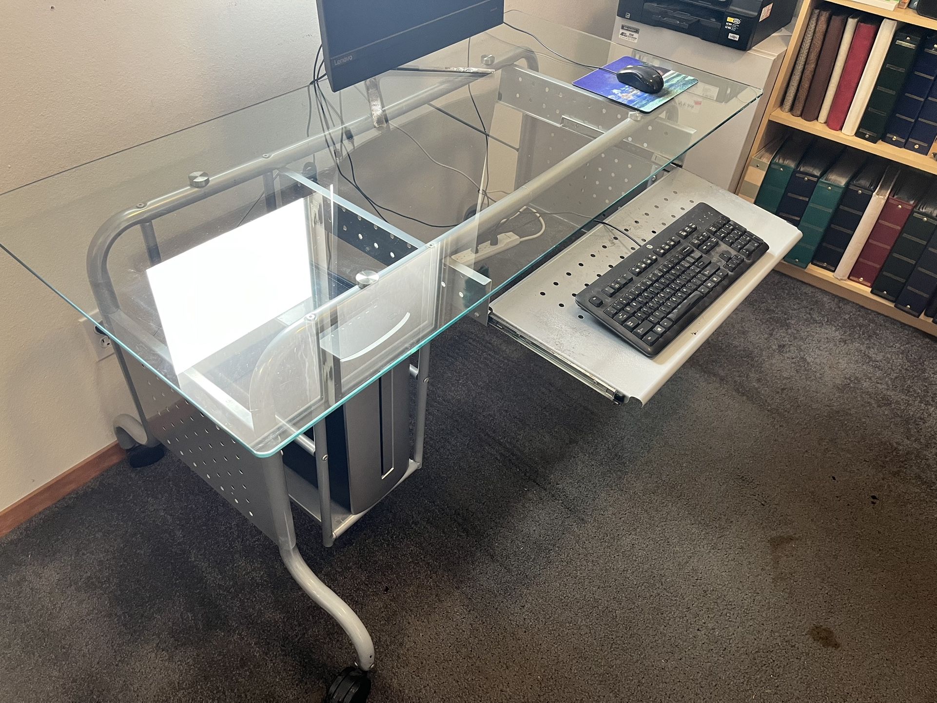 Glass Topped Computer Desk