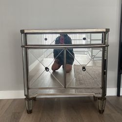 Mirrored Table Nightstand 