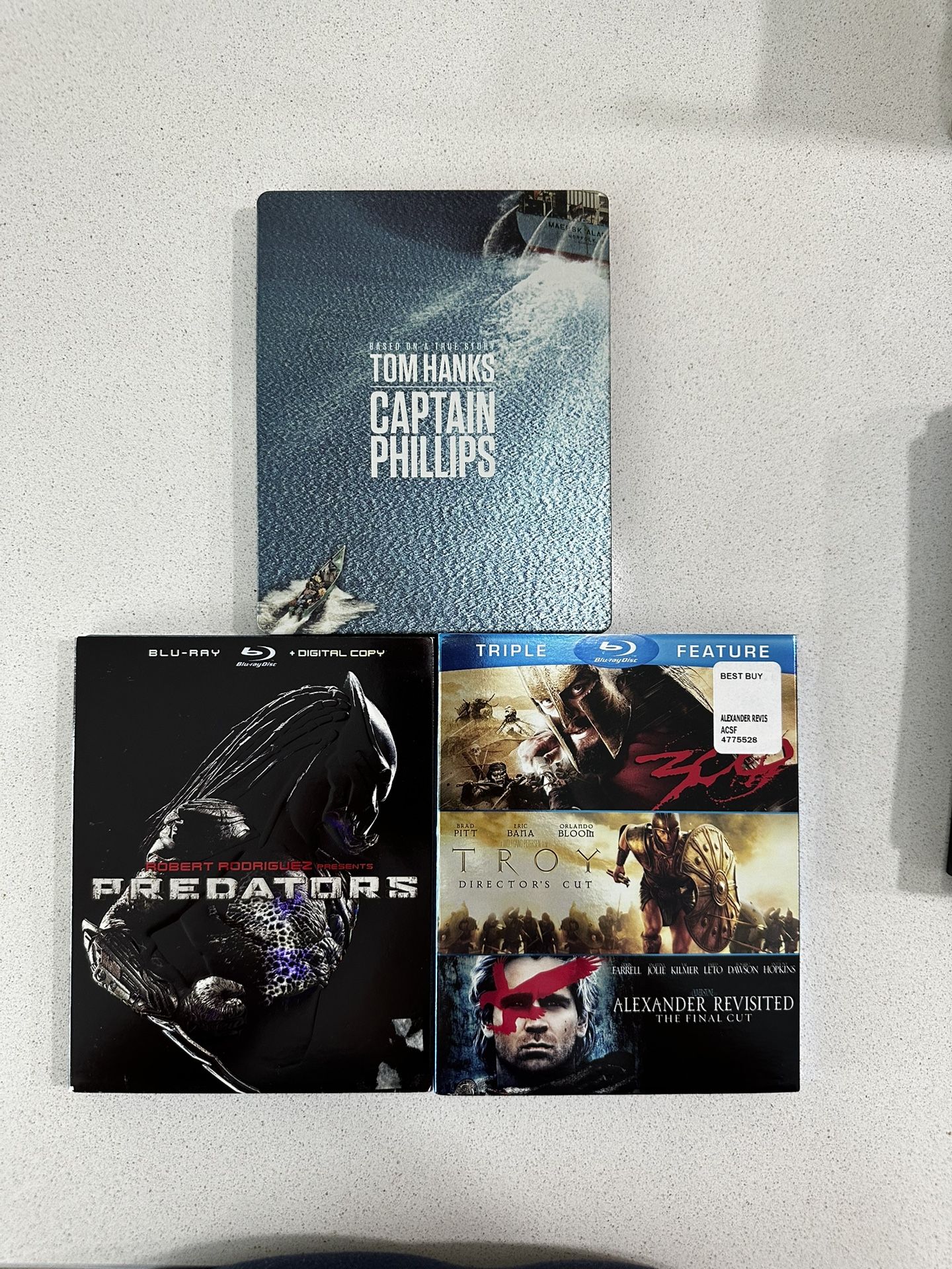 Set Of 5 Blue Ray DVD Movies , Triple Feature Is Unopened-Brand New.
