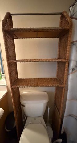 Sturdy Metal + Wicker Shelf