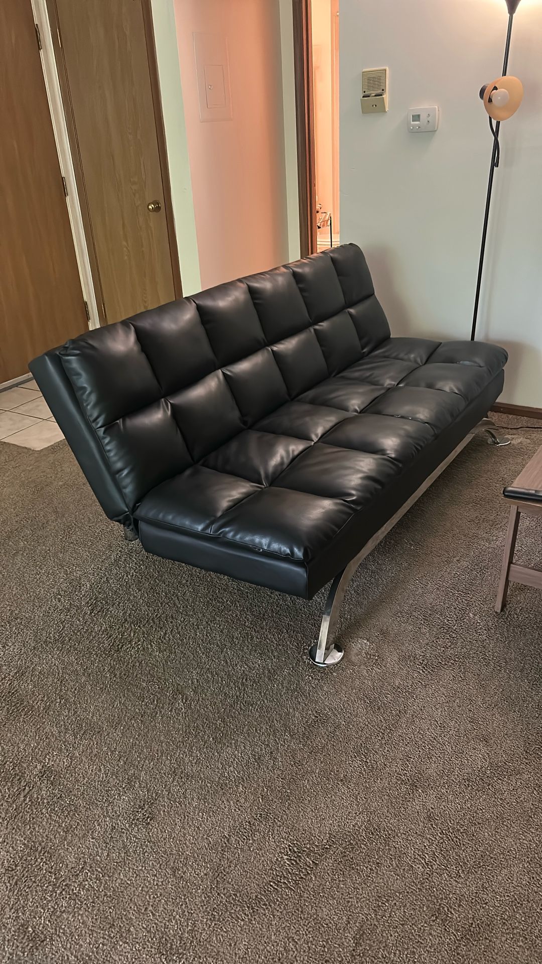 Black leather Futon