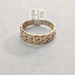.700 Gold Curb Chain Link Ring 