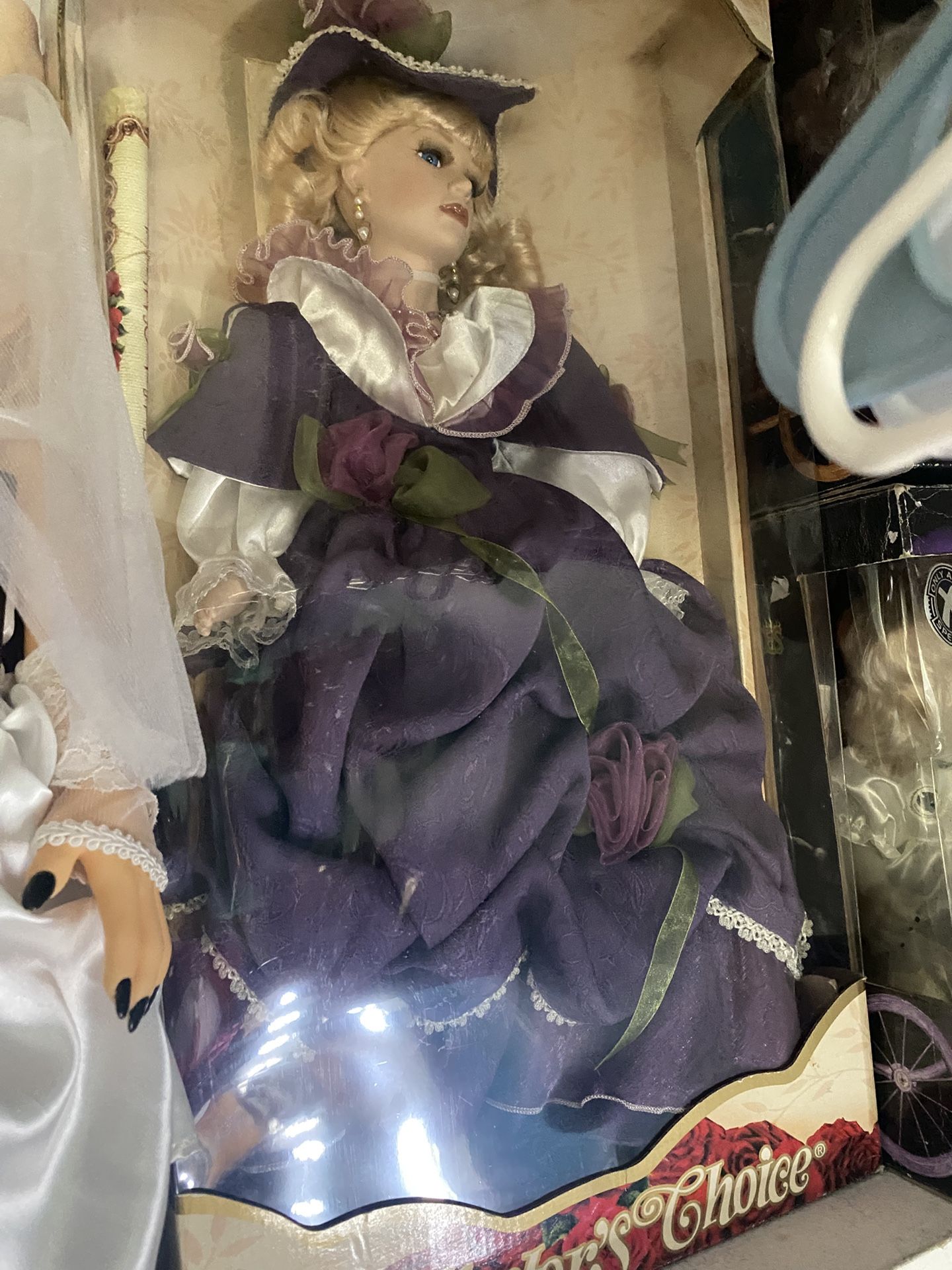 Vintage Porcelain With Flowery Purple Dress