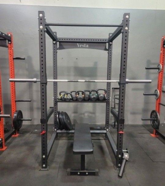 Vesta PR3000 Squat Rack | Power Cage | 11 Guage Steel | 5/8 Holes | Gym Equipment | Fitness |🔴Bar, Bench, Weights Sold Separately🔴| FREE DELIVERY 🚚