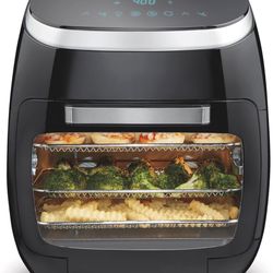 Hamilton Beach 11.6 QT Digital Air Fryer Oven with Rotisserie, 8 Pre-Set Functions including Dehydrator, Roaster & Toaster,