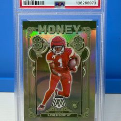 2024 Panini Mosaic Money Xavier Worthy #4 RC PSA 9 Chiefs