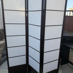 3-Panel Black Shoji Room Divider Screen – Folding Privacy Panel