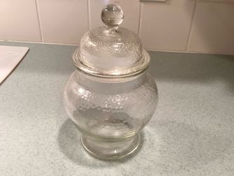 1960s Glass Apothecary Candy Cookie Cereal Lidded Container