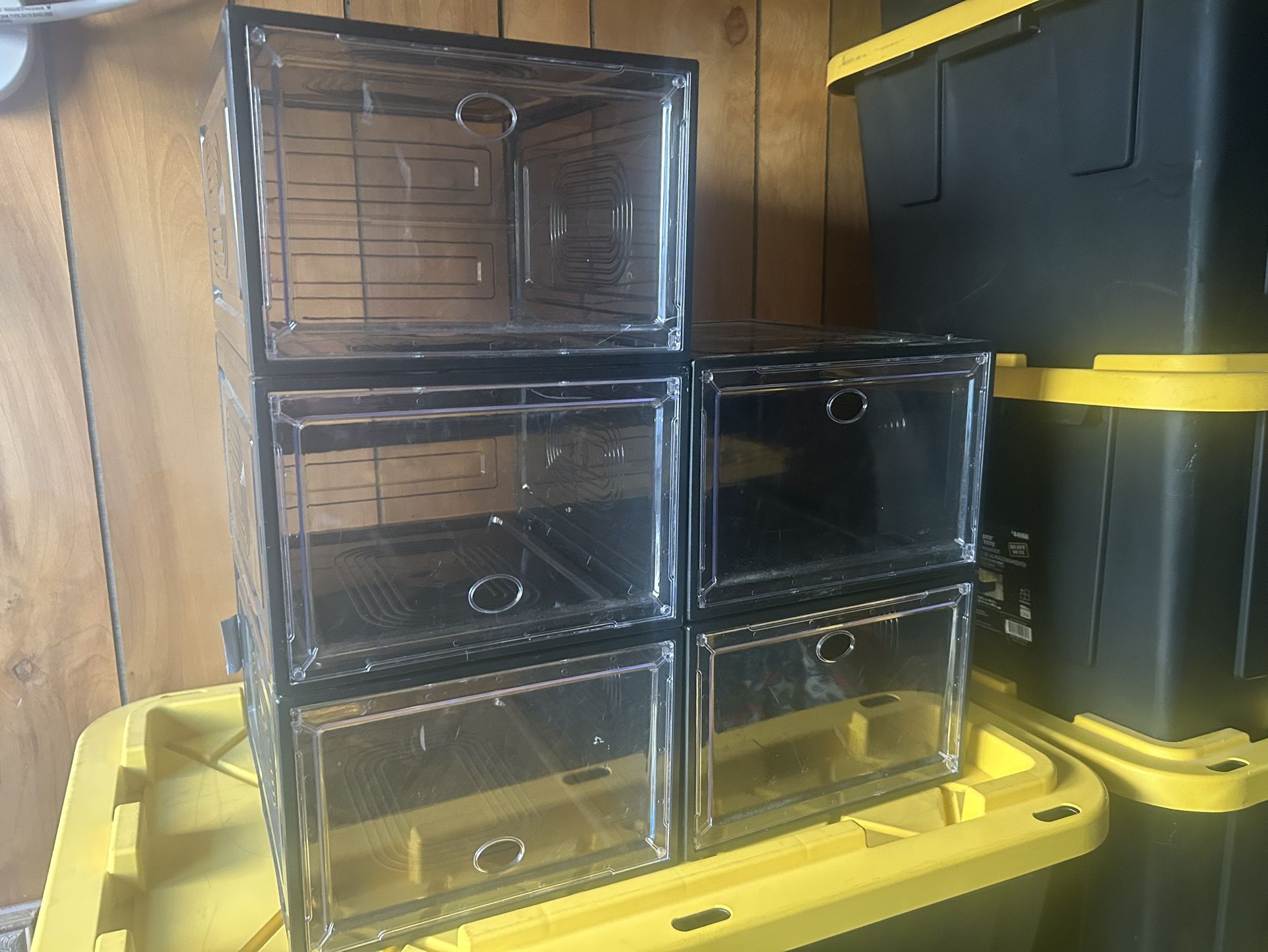 Clear Stackable Shoe Storage Boxes (5)