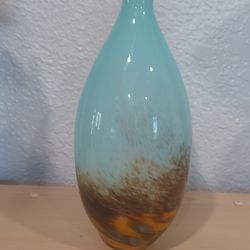 Norcrest Blue Brown Yellow Vintage Vase