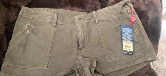 Militar Olive Color Denim True Religion Shorts Size 32  Brand New With Tags